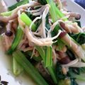 ユーロン's cooksnap of when they made ホウレン草とキノコのすし酢炒め.