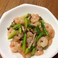 mataremama's cooksnap of when they made えびとアスパラの炒め物.