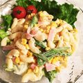 ♡Fuwari♡'s cooksnap of when they made アスパラとハムのコーンマカロニサラダ.