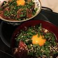 ＊春花＊'s cooksnap of when they made 安いまぐろのサクで☆まぐろユッケ丼.