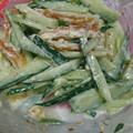 mamoon's cooksnap of when they made ちくわときゅうりのマヨごま和え.