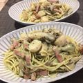 かなぽん☆☆'s cooksnap of when they made ほたてとベーコンのジェノバクリームパスタ.