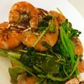 ののちいちい's cooksnap of when they made ❀海老とクレソンのバルサミコ酢炒め❀.