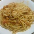 たまピー's cooksnap of when they made 鶏肉トマトソーススパゲッティ.