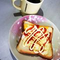 はち公82's cooksnap of when they made フライパンで目玉焼きトースト^^.