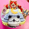 いたちょこっくす's cooksnap of when they made 妖怪ウォッチ　ブシニャンのキャラケーキ♪.