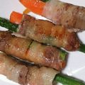 ☆さとぴょんのママ☆'s cooksnap of when they made 簡単☆アスパラガスと人参の豚肉みそ巻き.