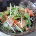 ＊フミッキー＊'s cooksnap of when they made サーモンアボカドつぼみ菜丼♪.