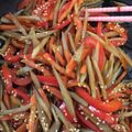 めい太＆ぽこ太's cooksnap of when they made 鶏とピーマンのきんぴらごぼう.