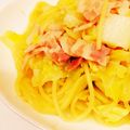 yukink0's cooksnap of when they made 簡単♪春キャベツとベーコンのスープパスタ.