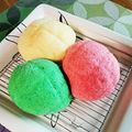 kanoncat's cooksnap of when they made HBで簡単★3色メロンちぎりパン.