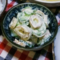 くみちょ～～'s cooksnap of when they made 胡瓜と竹輪のマヨわさ サラダ.