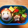 haruru0925's cooksnap of when they made キャラ弁★たぬきマリオ弁当.