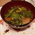 eiyoushi's cooksnap of when they made いつものお味噌汁に生春菊入れてみて～♬.