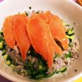 ドナ☆デジ's cooksnap of when they made 病みつきになっちゃう♡サーモンの漬け丼.