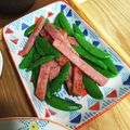 あっこ・Y's cooksnap of when they made スナップえんどうとベーコンのにんにく炒め.