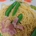 ねこねこゆこ's cooksnap of when they made ベーコンときのこのパスタ♪.