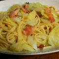 ぢゅんママ's cooksnap of when they made 太ネギとベーコンと柚子胡椒の和風パスタ.