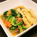 ぷーしゅけたん's cooksnap of when they made あと一品☆簡単☆小松菜と油揚げの煮びたし.