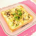 のこのこのんのん's cooksnap of when they made ブロ茎のたぬきトースト.