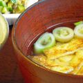 kamu蔵's cooksnap of when they made おみそ汁に焼きお揚げ♪.