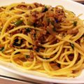 ゆっきぃ1210's cooksnap of when they made にらと挽き肉の中華風☆肉味噌パスタ.