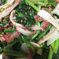 クックBTNRUR☆'s cooksnap of when they made ほうれんそうとコンビーフの炒めもの.