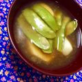 ふたごゆき's cooksnap of when they made わぁい春の味覚♫里芋とえんどうのみそ汁♡.