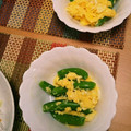 すずらんﾁｬﾝ's cooksnap of when they made ふんわり色鮮やかスナップエンドウの卵とじ.