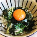 しろくま♡うりぼう's cooksnap of when they made レンジで簡単2分！無限水菜丼.