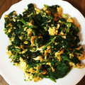 あやめﾁｬﾝ's cooksnap of when they made ほうれん草とベーコンの卵炒め.