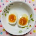 チェックのミニくま's cooksnap of when they made ゆで卵にメープルシロップ.