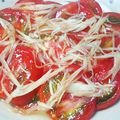 AJINO's cooksnap of when they made みょうがのピンクが鮮やか！トマトサラダ.