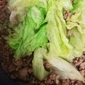 ぷーすけママ！'s cooksnap of when they made ミンチにレタス入れただけの簡単料理.