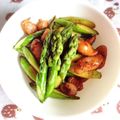 ぽちこ（マイ）'s cooksnap of when they made 超簡単★アスパラとウィンナーの炒め物♬.