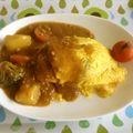 ニルママ's cooksnap of when they made カレーのリメイク！卵1つで半熟オムライス.
