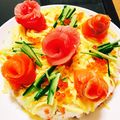 クック9WE6FJ☆'s cooksnap of when they made お寿司ケーキ ちらし寿司 クリスマス.