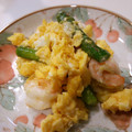 とむひま's cooksnap of when they made ふんわりたまご♥海老とアスパラのマヨ炒め.