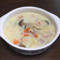 亜久里's cooksnap of when they made 汁物が残ったら豆乳でリメイク.