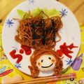 まいママ＊'s cooksnap of when they made マルちゃん焼そばであみだくじ◉デコ弁.
