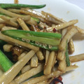 no_6's cooksnap of when they made ごぼうとオクラの甘辛炒め.
