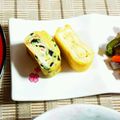 SP♪'s cooksnap of when they made １人分♪海苔・ネギ・カニカマの卵焼き.