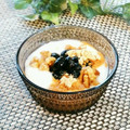 Dellaたん's cooksnap of when they made 黒豆ときな粉とくるみのヨーグルト✿.