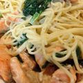 たかたけしゅん's cooksnap of when they made サーモンとほうれん草のクリームパスタ.