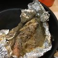 にゃんこ大好き♪'s cooksnap of when they made 鮭のホイル焼き バジルマヨソース.