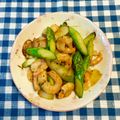 にきけん's cooksnap of when they made ✿海老とアスパラのアーリオ・オーリオ風✿.