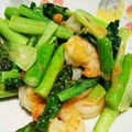 riea1130's cooksnap of when they made アスパラと青菜のエビ炒め.
