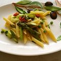 melmarilyn's cooksnap of when they made 緑の野菜と赤のドライトマトのペンネ.
