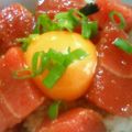 しゅんちー☆'s cooksnap of when they made 焼肉のたれで簡単☆まぐろのユッケ.
