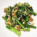 あい3104's cooksnap of when they made のらぼう菜と油あげの卵炒め.